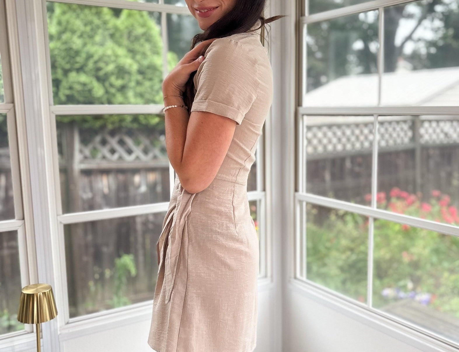 Leona Knee Length Tie Up Dress - Love and Lee Apparel