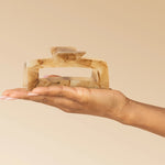 Recycled Plastic Jumbo Open Shape Claw Clip - Chocolate Marble - Love and Lee Apparel
