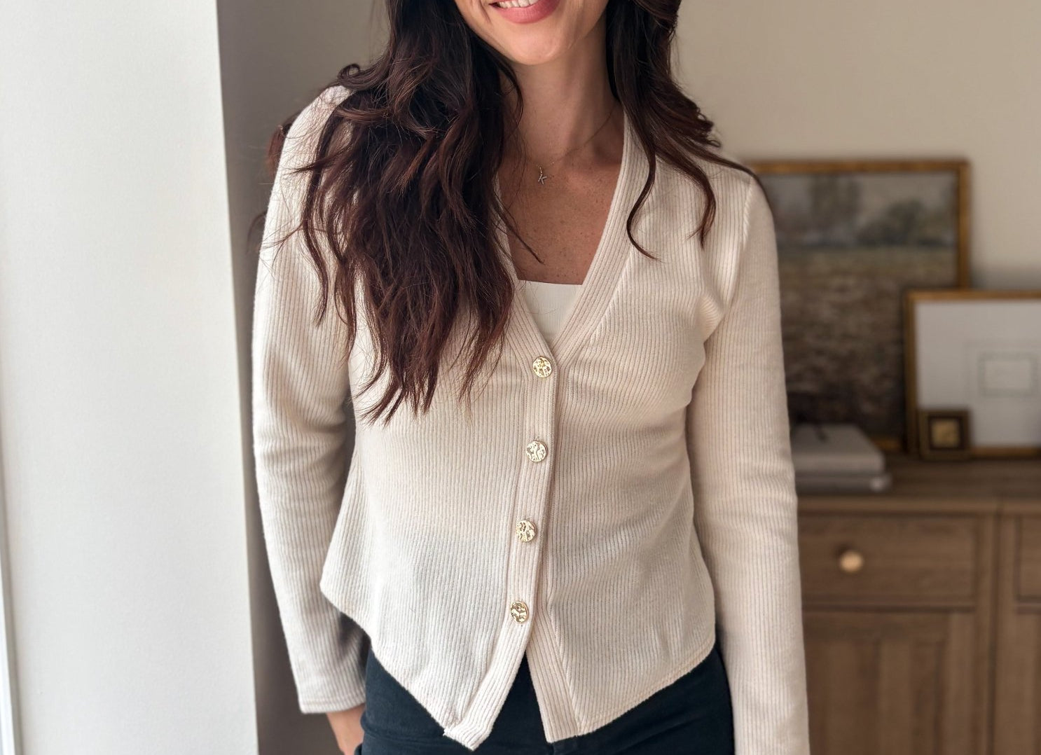 The Cork & Candle Soft Ribbed V-Neck Cardigan - Love and Lee Apparel