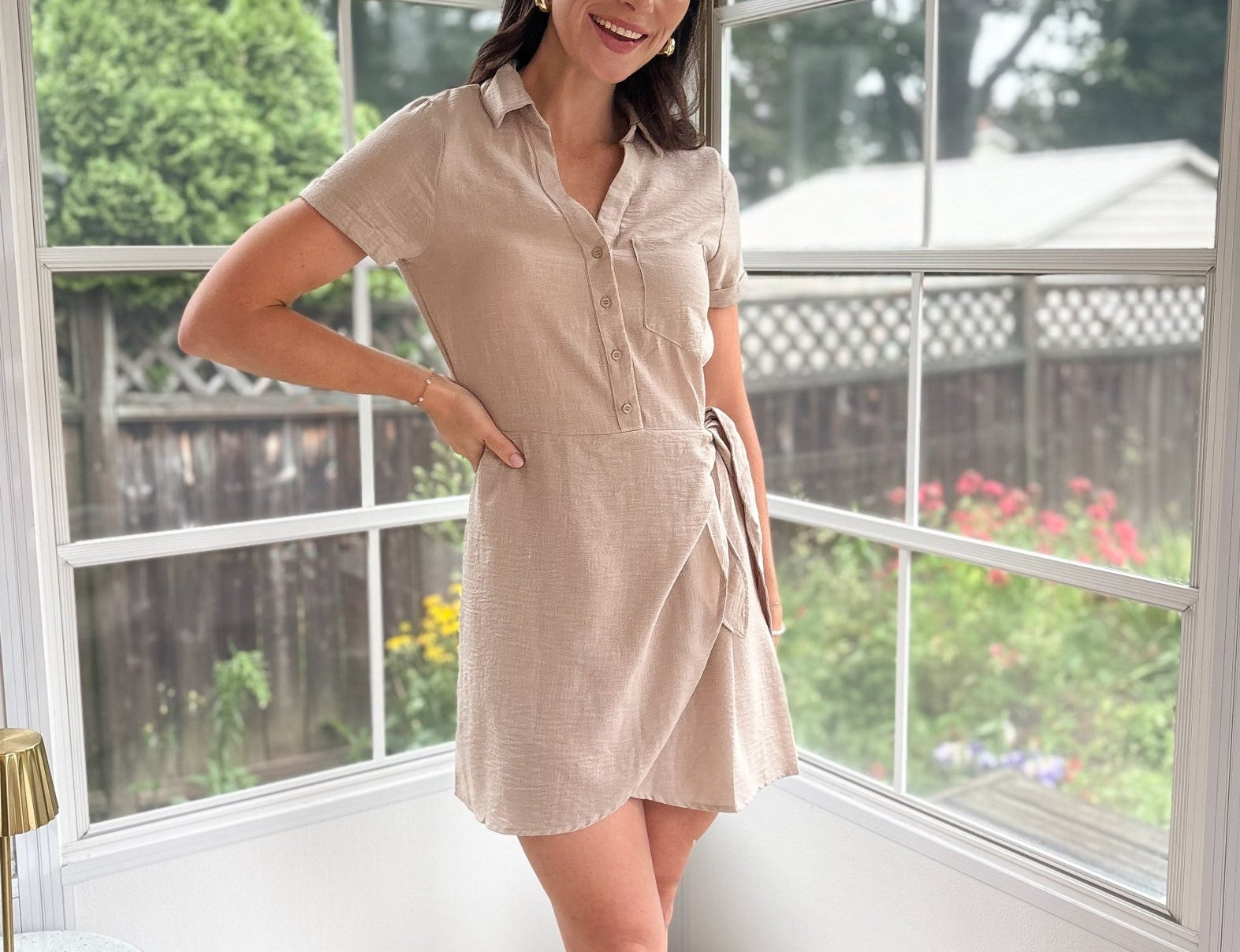 Leona Knee Length Tie Up Dress - Love and Lee Apparel