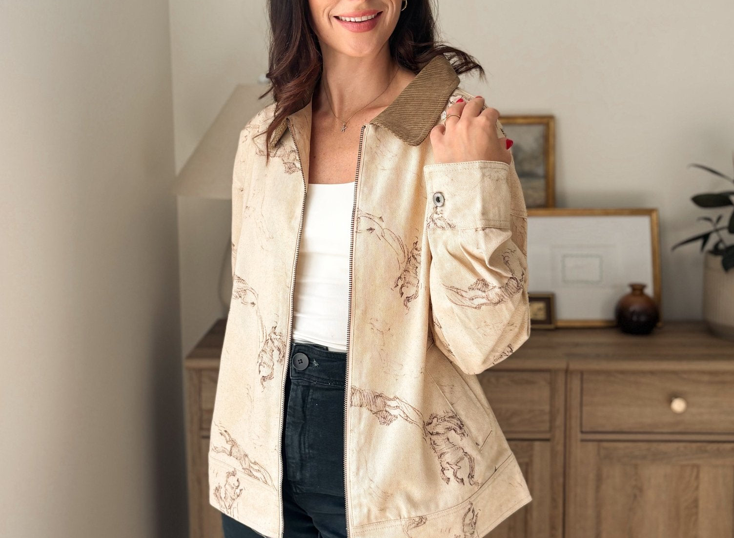 The Countryside Stables Western Horse Print Zip Up Jacket - Love and Lee Apparel