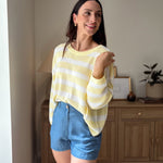 The Vicky Stripe Long Sleeve Cozy Knit Top - Love and Lee Apparel