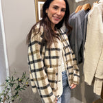 The Sabrina Plaid Button Down Teddy Jacket - Love and Lee Apparel