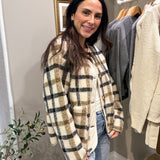 The Sabrina Plaid Button Down Teddy Jacket - Love and Lee Apparel