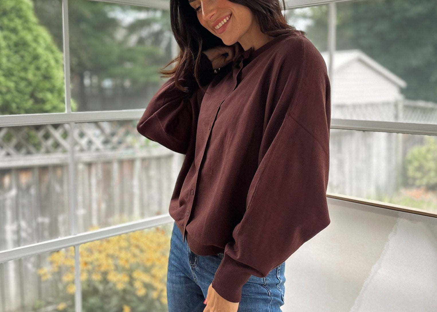 'Alumni Academy' Boat Neck Button Down Knit Cardigan Sweater - Love and Lee Apparel