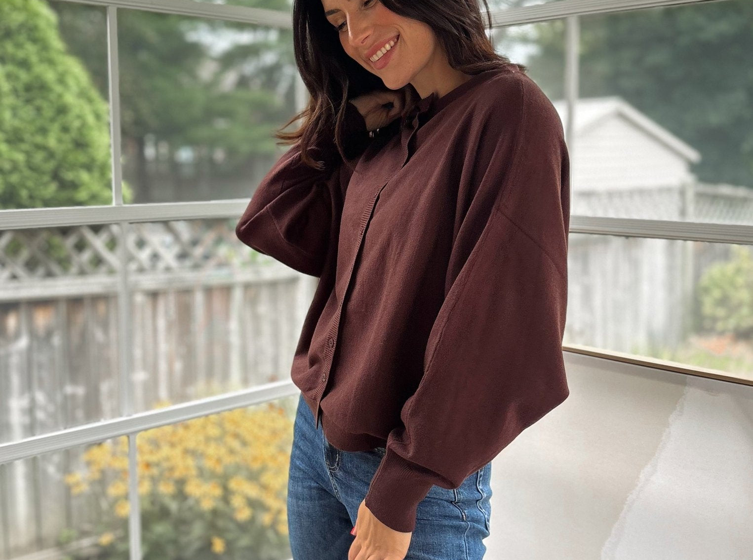 'Alumni Academy' Boat Neck Button Down Knit Cardigan Sweater - Love and Lee Apparel