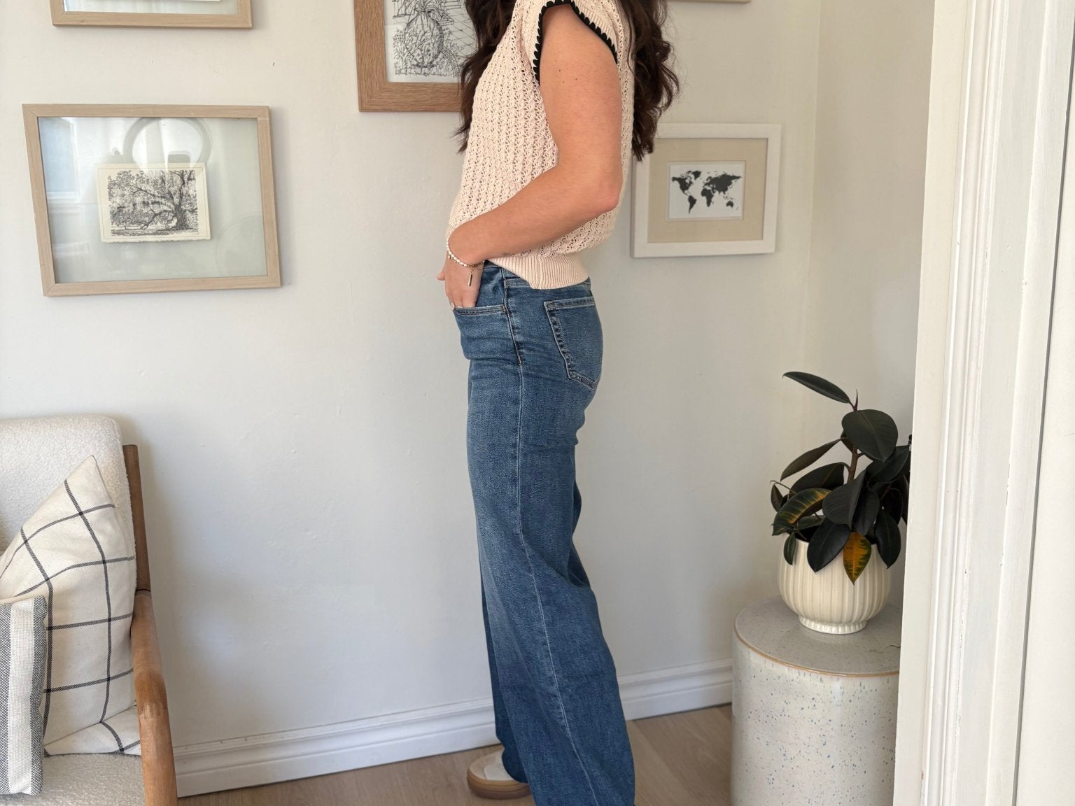 The Rae High Rise Dark Wash Clean Cut Raw Hem Wide Jeans - Love and Lee Apparel