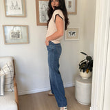 The Rae High Rise Dark Wash Clean Cut Raw Hem Wide Jeans - Love and Lee Apparel