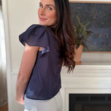 The Cosette Pintuck Lace Yoke Ruffle Detail Front Tie Blouse - Love and Lee Apparel