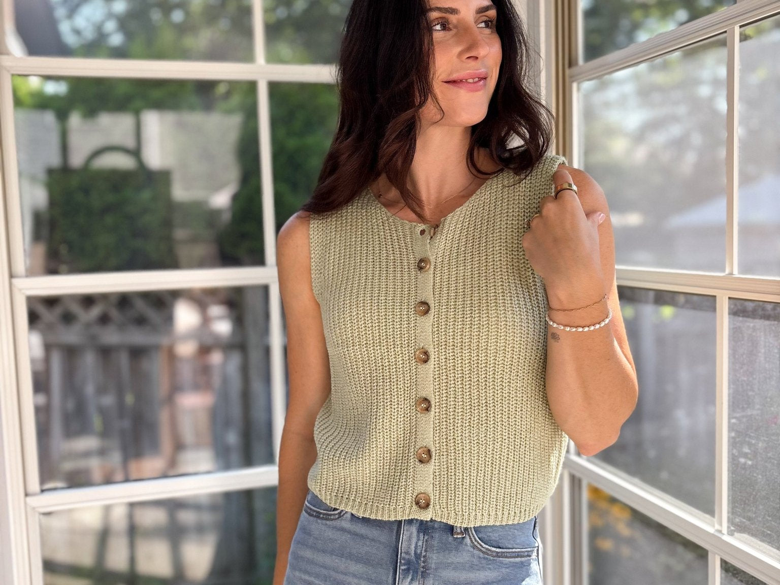 Auburn Sleeveless Knit Button Down Cardigan - Love and Lee Apparel