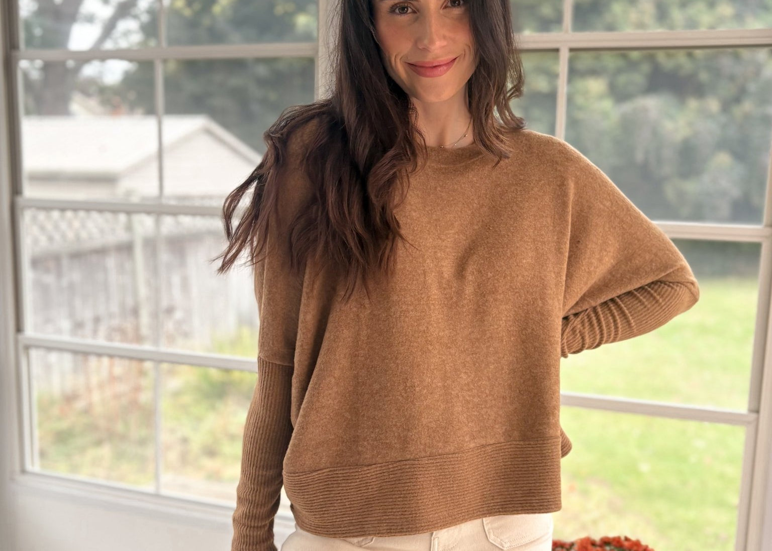 The Harrington Brushed Melange Hacci Dolman Sleeve Sweater - Love and Lee Apparel