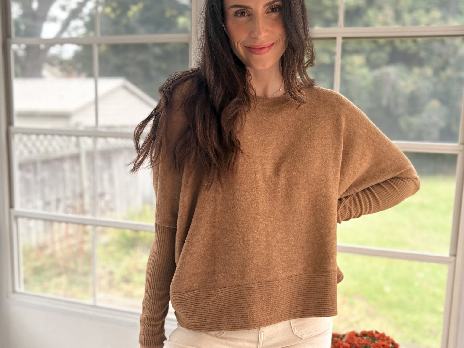 The Harrington Brushed Melange Hacci Dolman Sleeve Sweater - Love and Lee Apparel