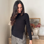 The' Home for the Holiday' Boat Neck Dolman Long Sleeve Knit Sweater in Black - Love and Lee Apparel