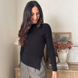 The' Home for the Holiday' Boat Neck Dolman Long Sleeve Knit Sweater in Black - Love and Lee Apparel