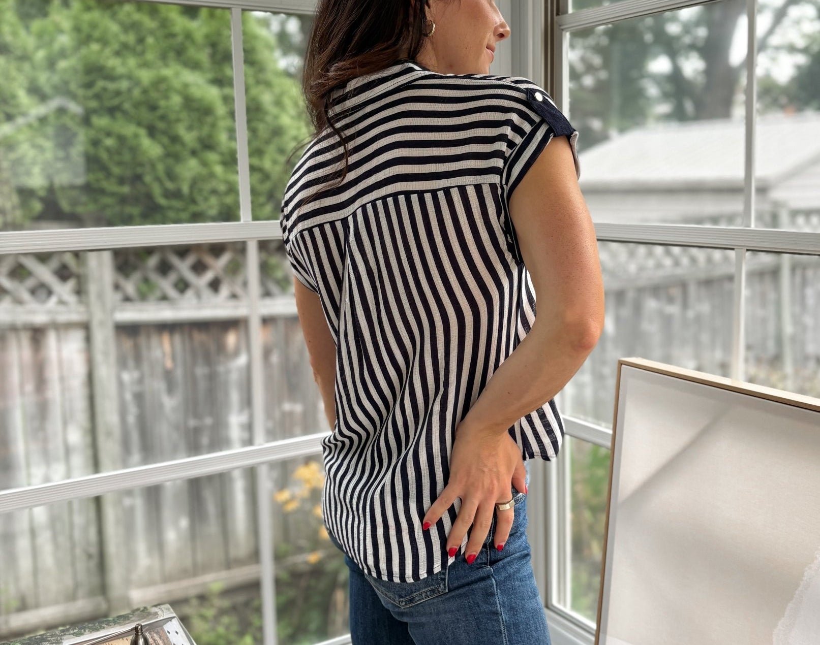 'The Ivy Society' Striped Lightweight Blouse - Love and Lee Apparel