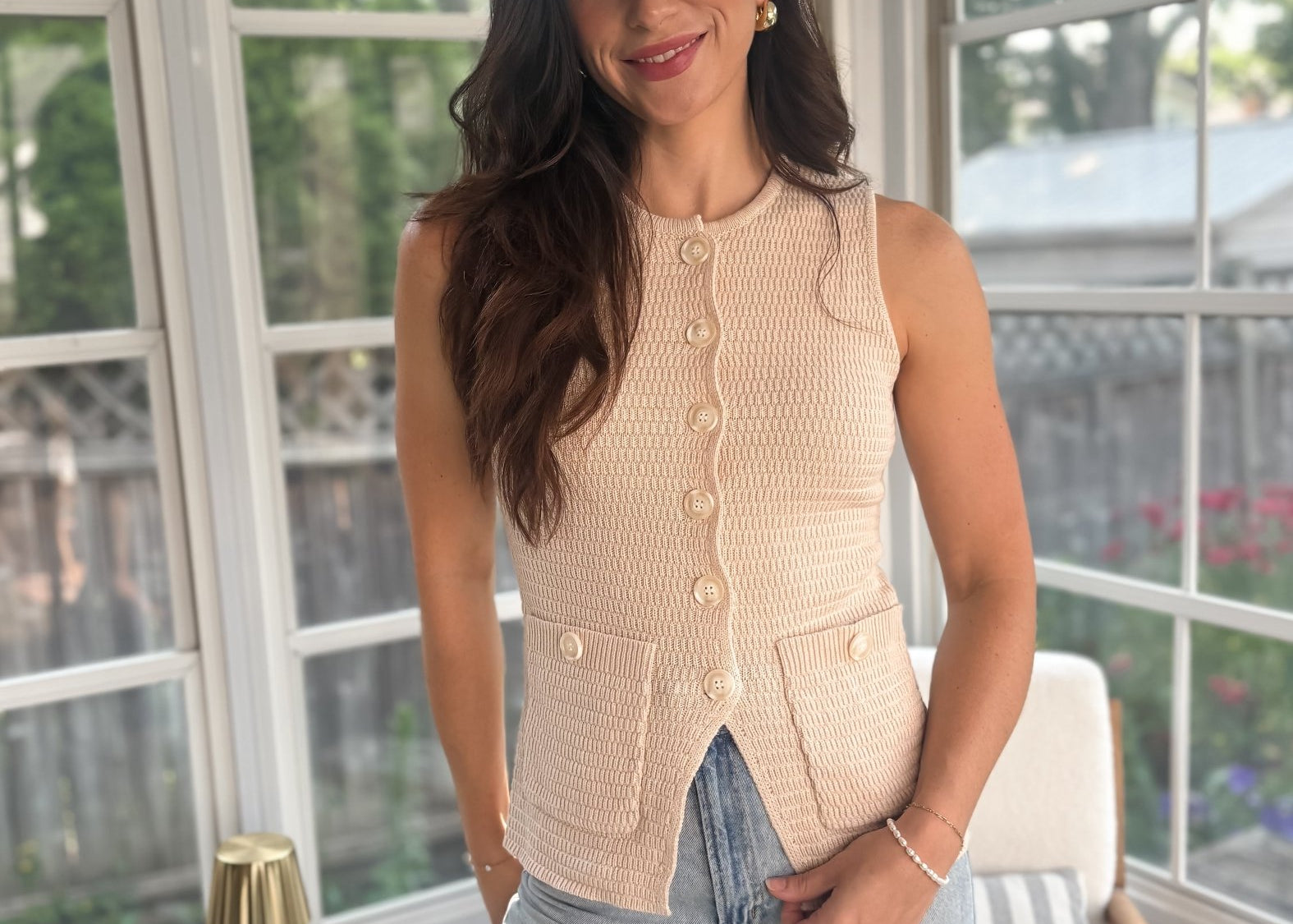 Anna Woven Long-Line Vest - Love and Lee Apparel