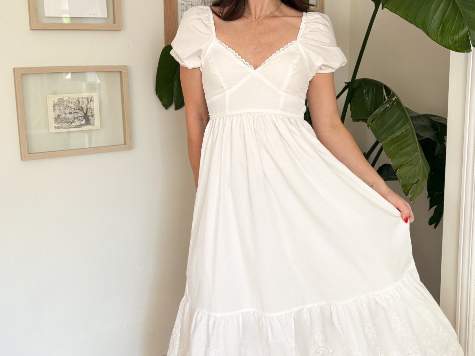 Ariel Eyelet Hem Midi Dress - Love and Lee Apparel