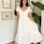 Ariel Eyelet Hem Midi Dress - Love and Lee Apparel