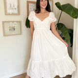 Ariel Eyelet Hem Midi Dress - Love and Lee Apparel