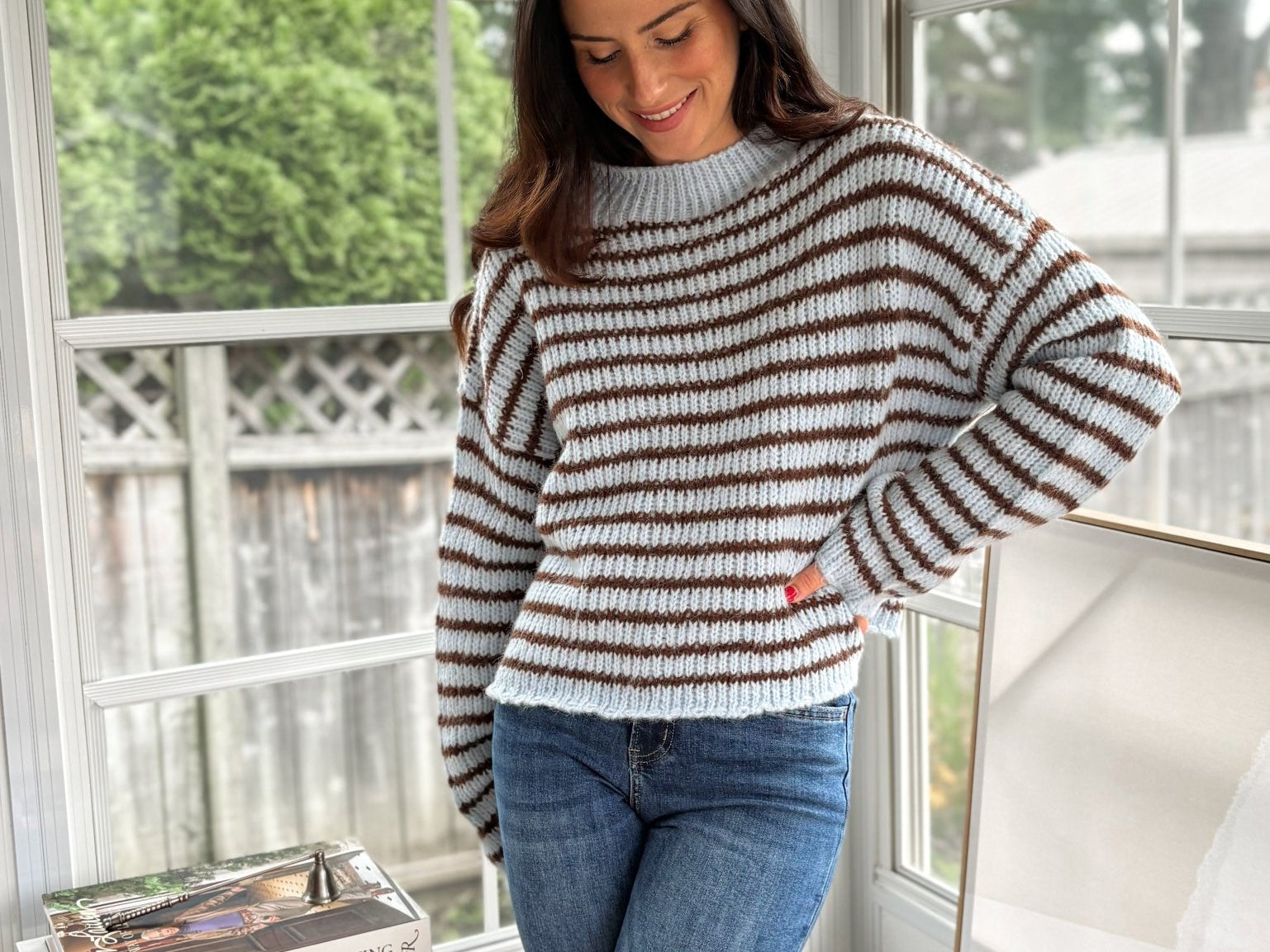 'Cozy Library' Knit Crewneck Sweater - Love and Lee Apparel