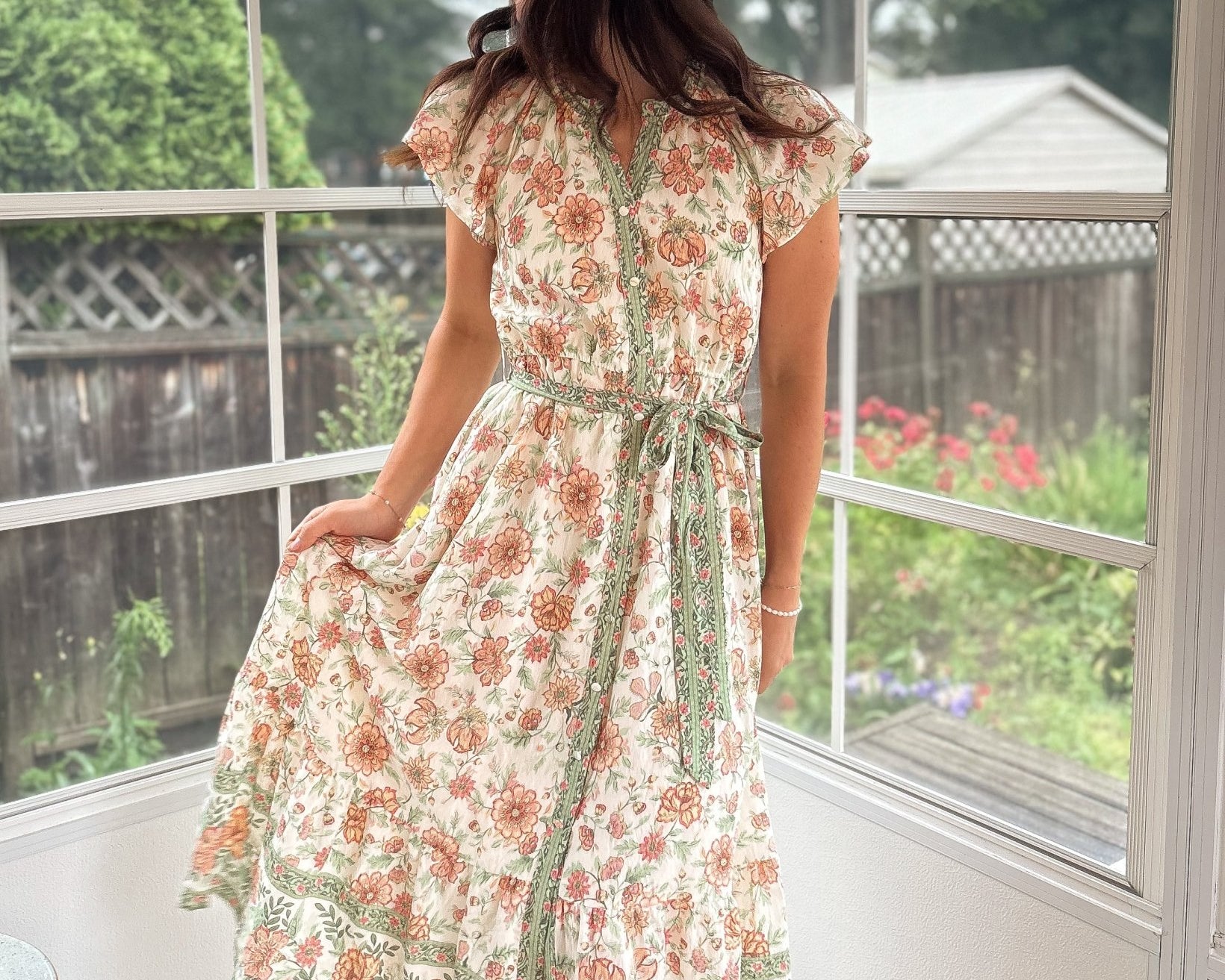 Hera Short Sleeve Belted Midi Dress - Love and Lee Apparel