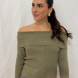 The Katia Long Sleeve Off - Shoulder Knit Sweater - 2 colours available - Love and Lee Apparel
