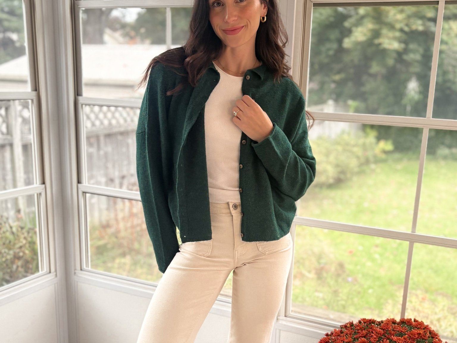 The Pippa Rolled Edge Button Down Cardigan - Love and Lee Apparel