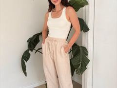 The Maureen Elastic Waist Front Tie Lounge Pants - Love and Lee Apparel