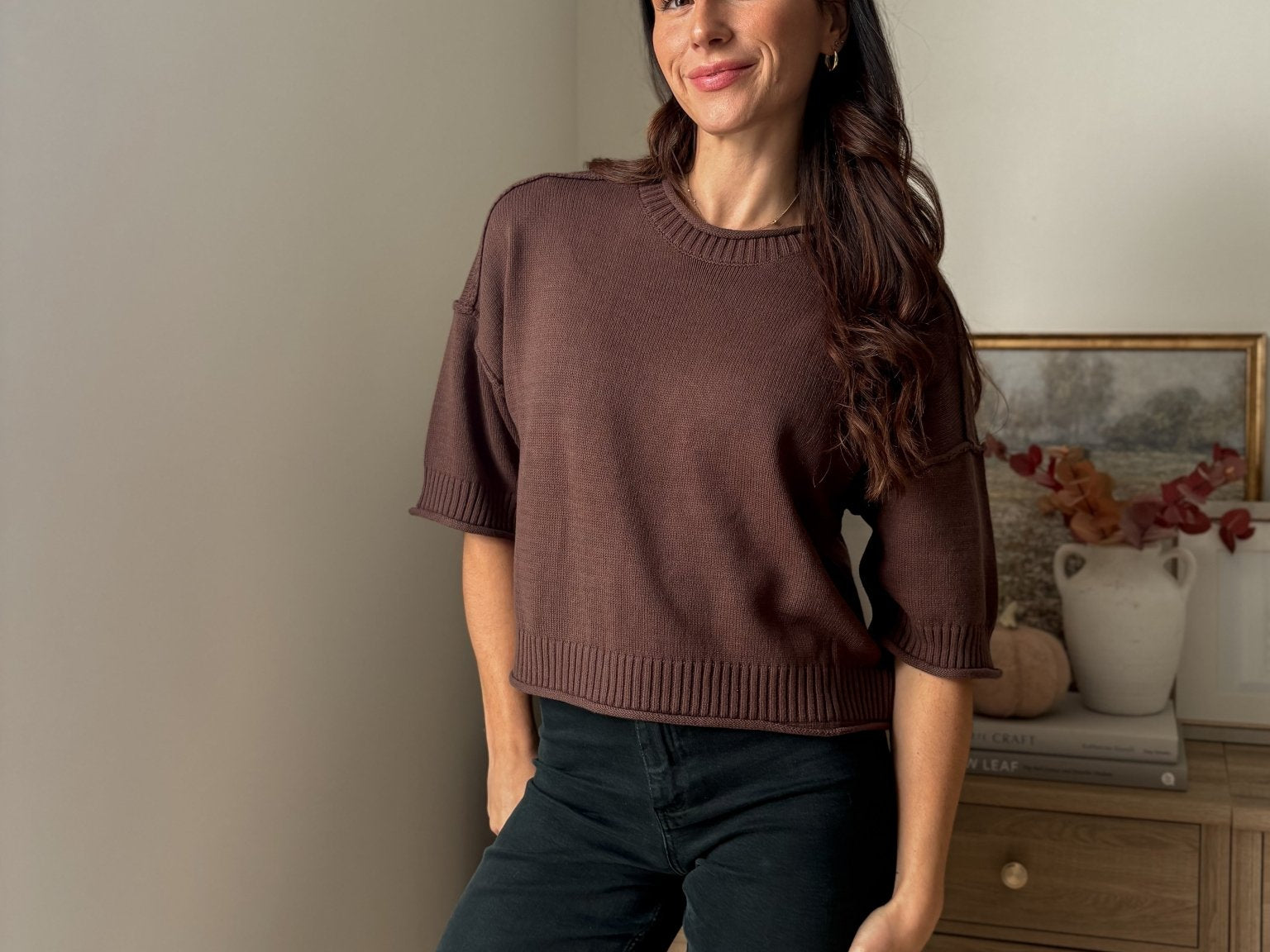 The 'Thyme & Oak' Exposed Seam Drop Shoulder Short Sleeve Pullover - Love and Lee Apparel