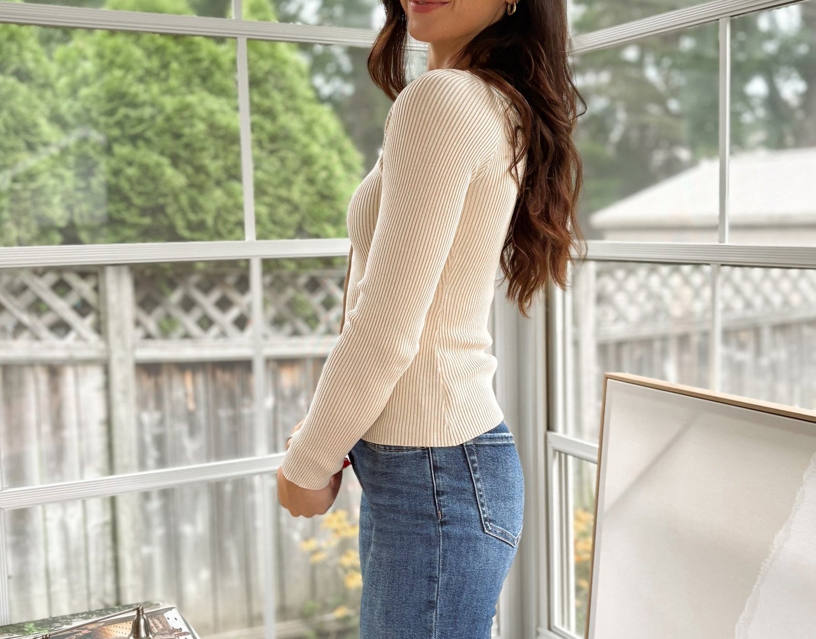 'The Cambridge House' Scoop Neck Button Fitted Ribbed Knit Cardigan - Love and Lee Apparel