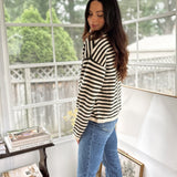 'Row Club' Striped Cardigan - Love and Lee Apparel