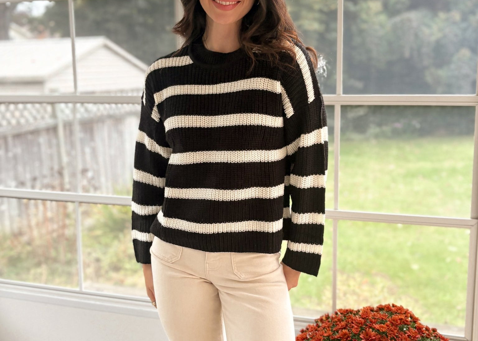 The Striped and Snuggled Pullover Knit Sweater - Love and Lee Apparel