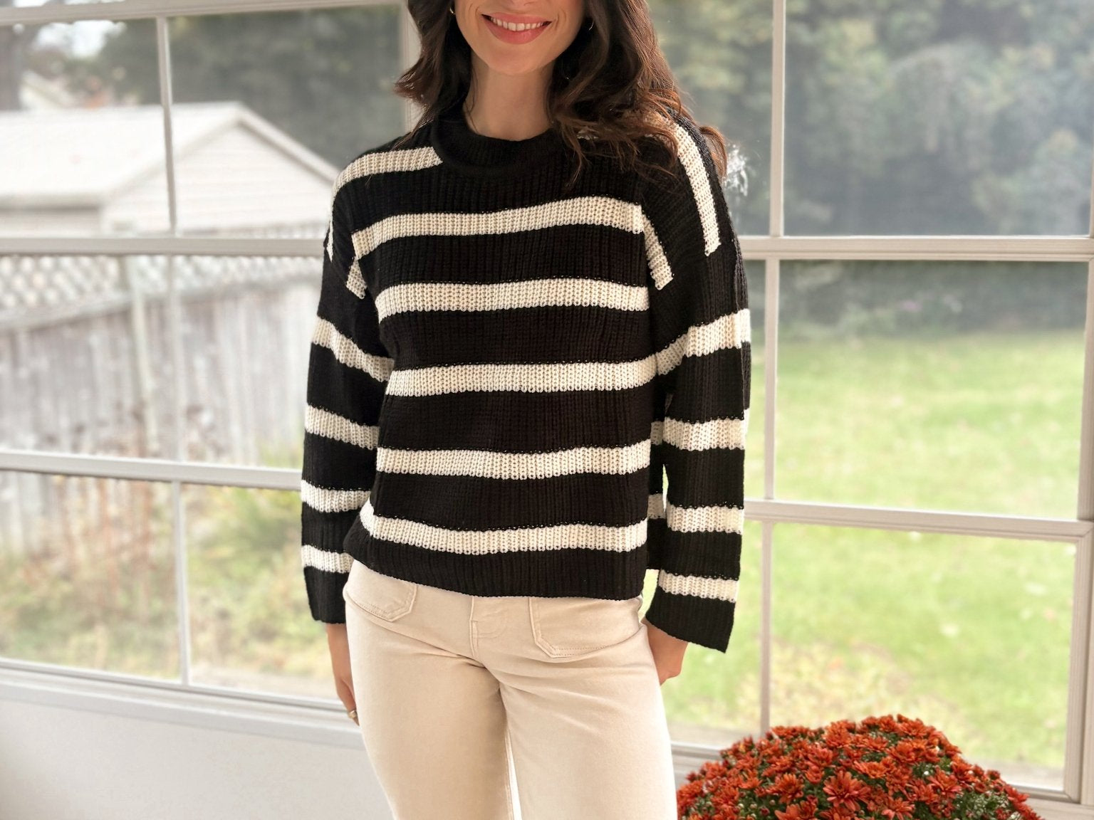 The Striped and Snuggled Pullover Knit Sweater - Love and Lee Apparel