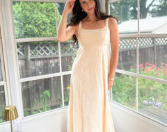 Iris Textured Floral Embroidery Midi Dress - Love and Lee Apparel