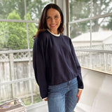 'Syllabus Season' Contrast Rolled Edge Crewneck Pullover - Love and Lee Apparel