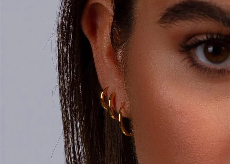 Medium Sized Basic Huggie Hoops 12mm - 18K Gold Plated - Love and Lee Apparel