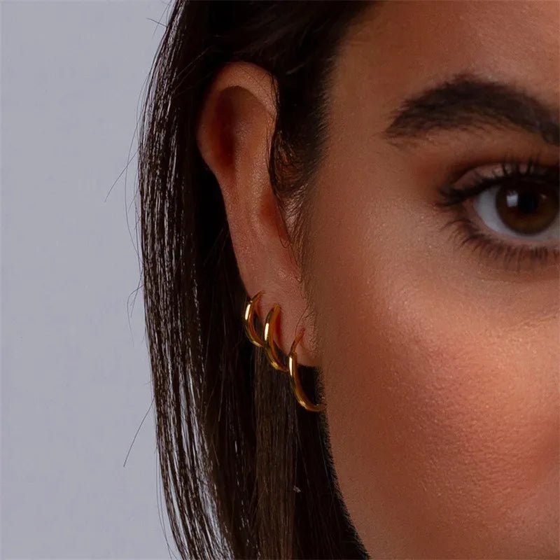 Medium Sized Basic Huggie Hoops 12mm - 18K Gold Plated - Love and Lee Apparel
