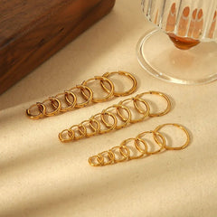 Mini Size Basic 8mm Huggie Hoop Earrings - 18K Gold Plated - Love and Lee Apparel