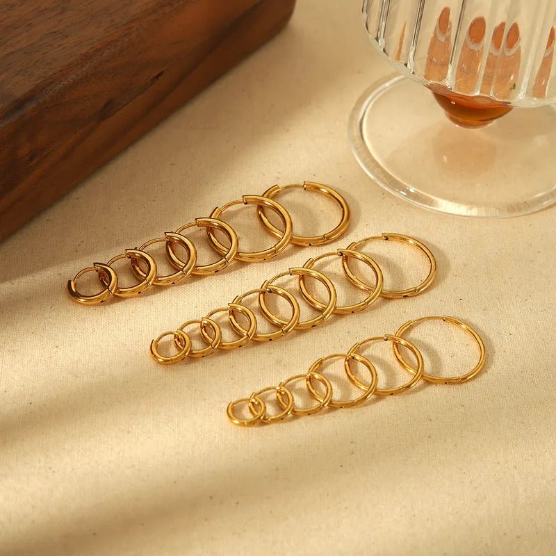 Mini Size Basic 8mm Huggie Hoop Earrings - 18K Gold Plated - Love and Lee Apparel