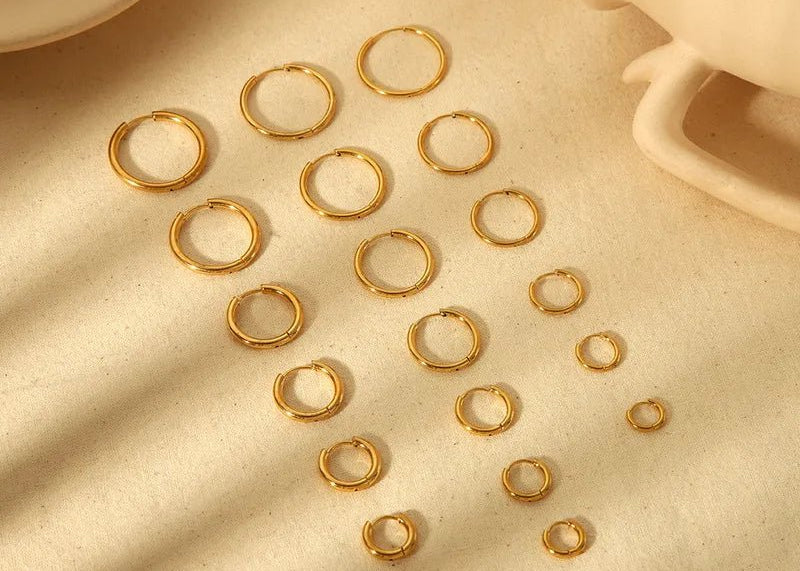 Medium Sized Basic Huggie Hoops 12mm - 18K Gold Plated - Love and Lee Apparel
