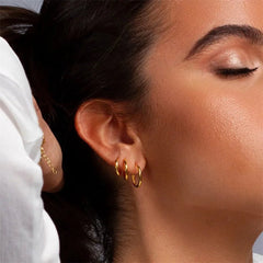 Size Small Basic 10mm Huggie Hoop Earrings - 18K Gold Plated - Love and Lee Apparel