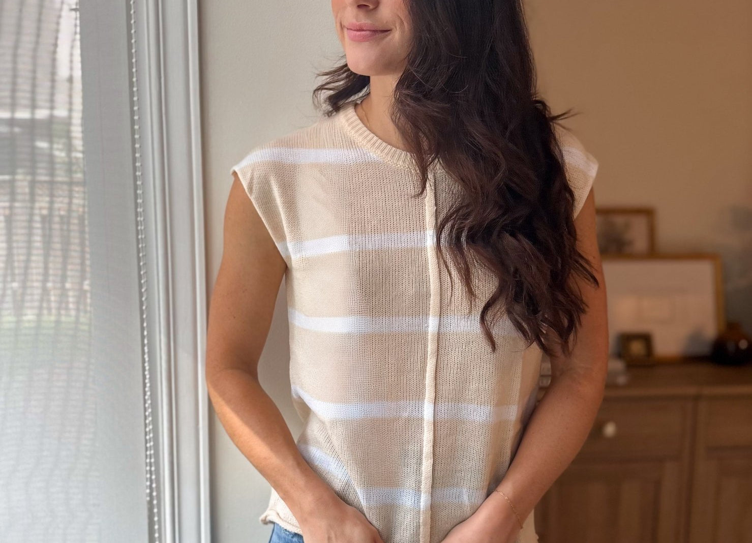 The Blayne Striped Lightweight Knit Short Sleeve Top - Love and Lee Apparel