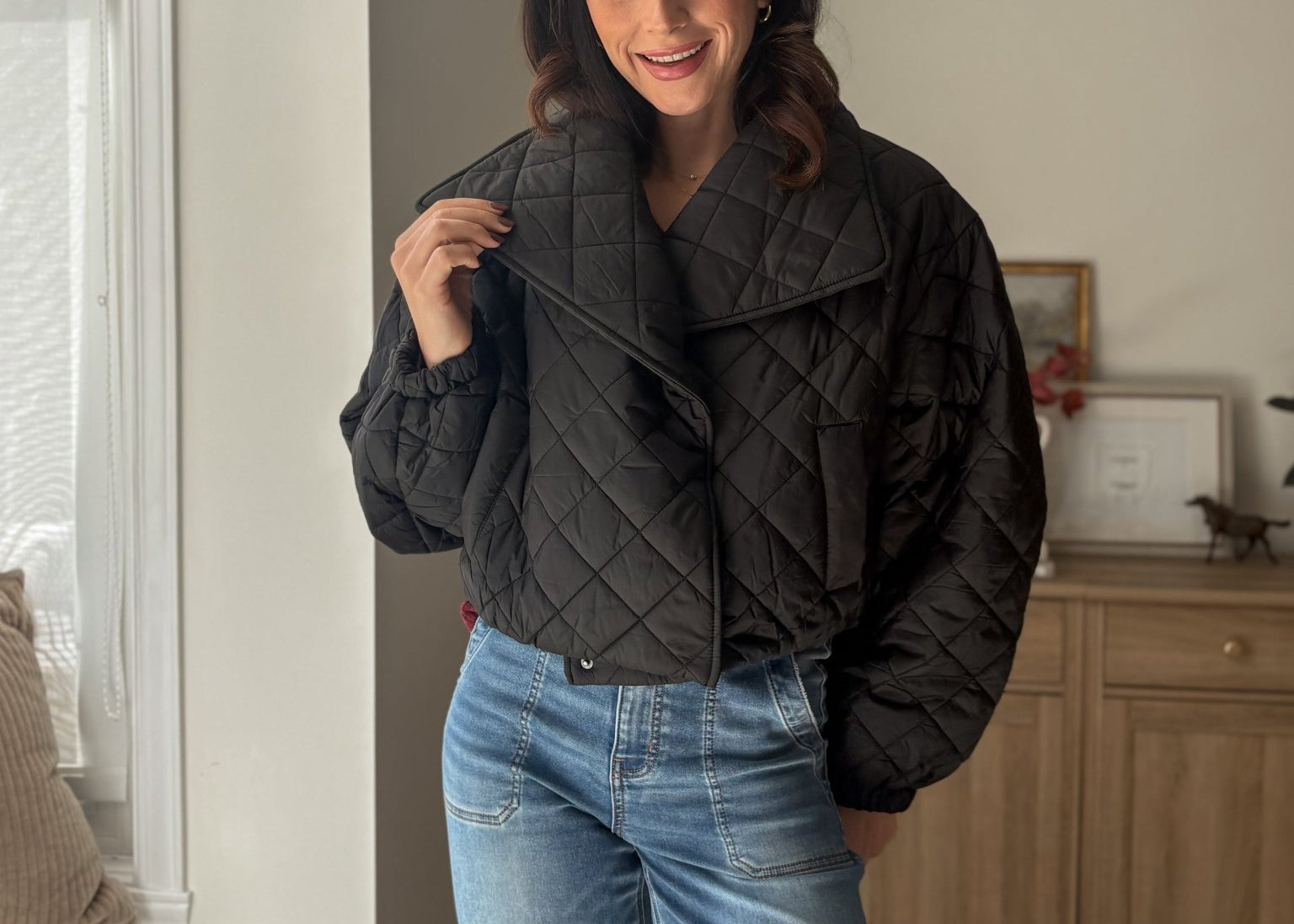 The 'Pumpkin Picking Patch' Quilted Shawl Cropped Puffer Jacket- 2 Colours Available - Love and Lee Apparel