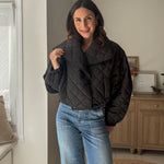 The 'Pumpkin Picking Patch' Quilted Shawl Cropped Puffer Jacket- 2 Colours Available - Love and Lee Apparel