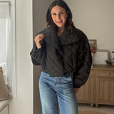 The 'Pumpkin Picking Patch' Quilted Shawl Cropped Puffer Jacket- 2 Colours Available - Love and Lee Apparel