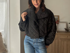 The 'Pumpkin Picking Patch' Quilted Shawl Cropped Puffer Jacket- 2 Colours Available - Love and Lee Apparel