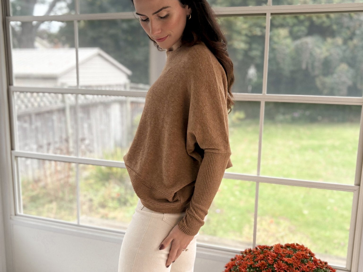 The Harrington Brushed Melange Hacci Dolman Sleeve Sweater - Love and Lee Apparel