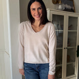 The Aurelie Long Sleeve V - Neck Knit Pullover Sweater - Love and Lee Apparel