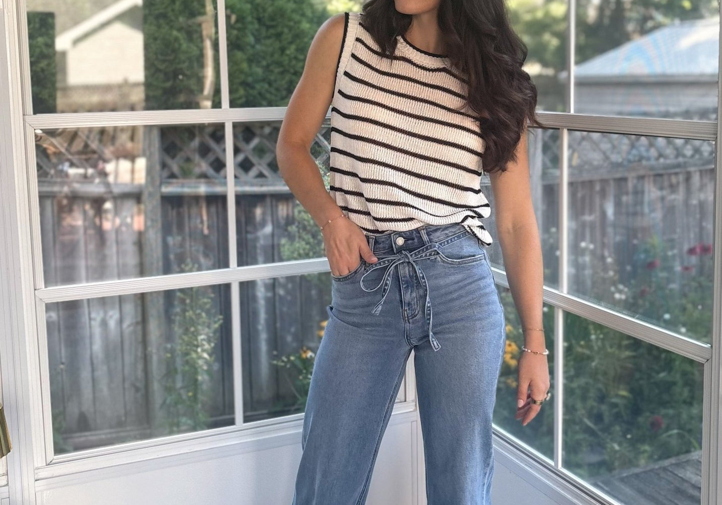 Olive High Waisted Wide Leg Jeans with Removable Denim Belt - Love and Lee Apparel