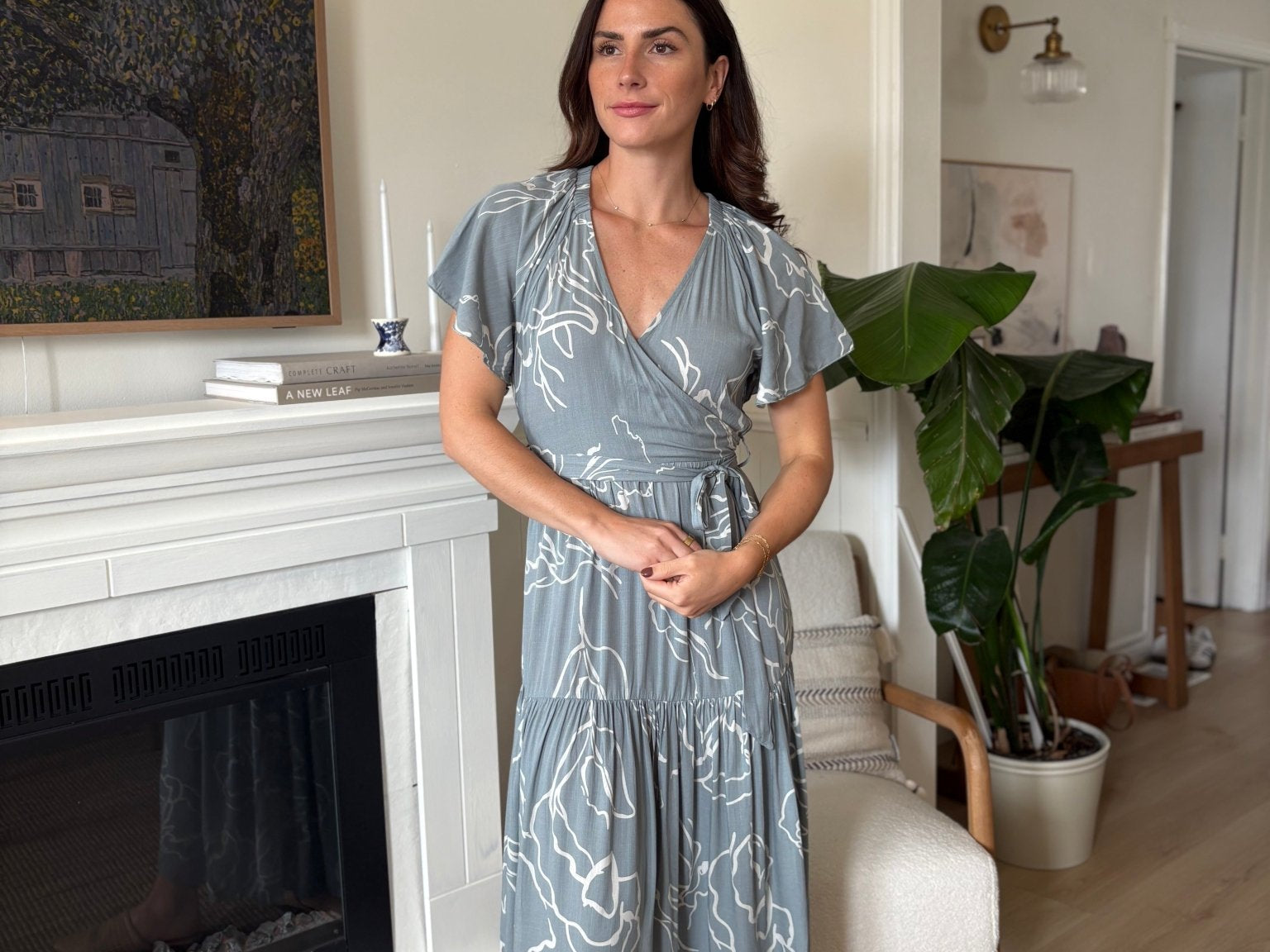 The Avalon Print V - Neck Belted Maxi Dress - Love and Lee Apparel